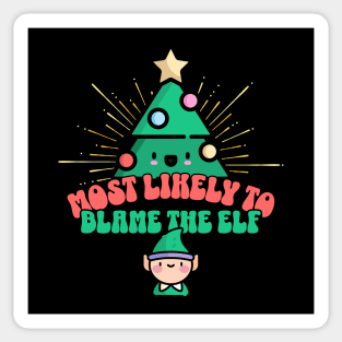 Retro Most Likely To Blame the Elf Sticker